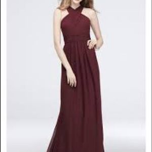 David’s Bridal Wine Bridesmaid Dress